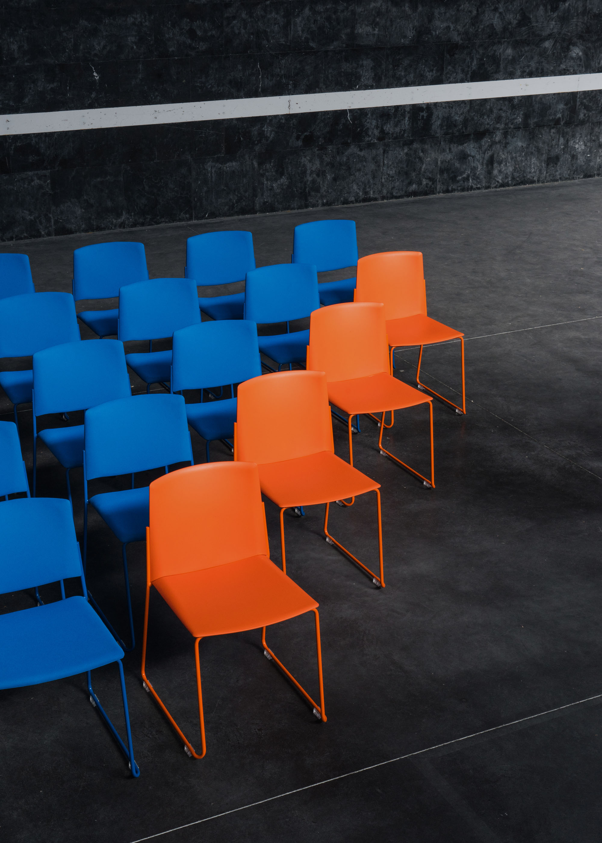 #furniture #enea #design #clase #basque #chairs #stilllife #fronton #blue #orange