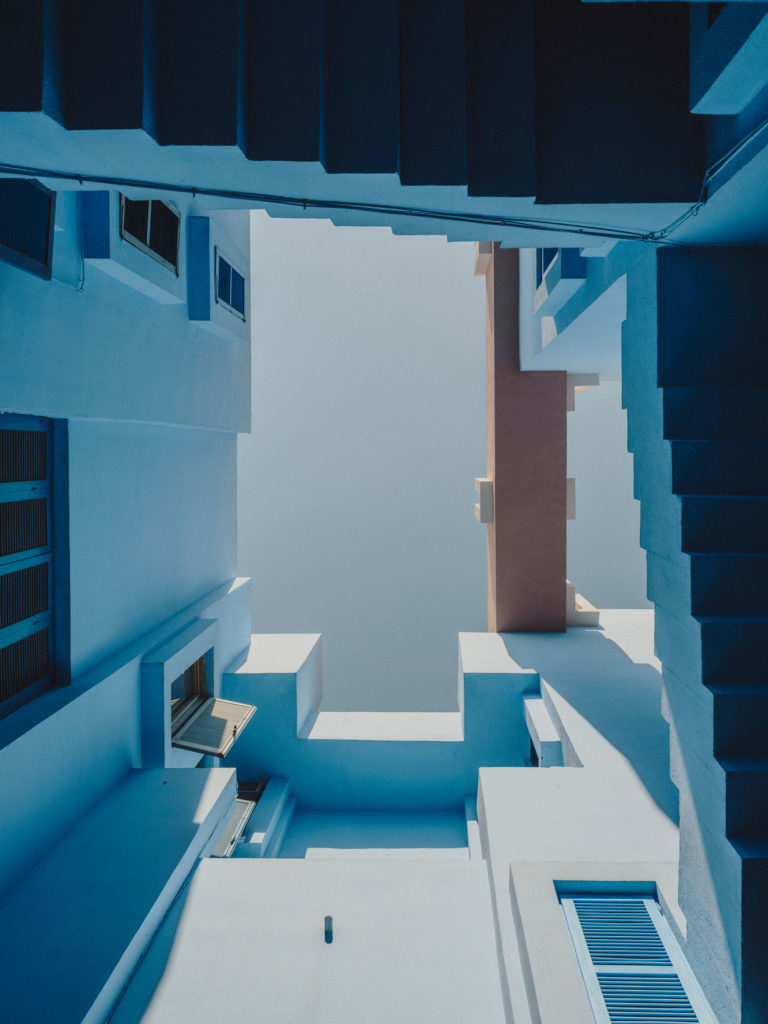 #xanadu #murallaroja #gestalten #visionsofarchitecture #bofill #calpe #valencia #spain #blue #stairs